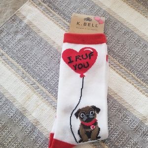 K. Bell Valentines Socks - shoe size 4-10